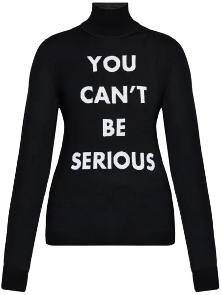 Moschino слоган интарсия-вязаный топ, черный