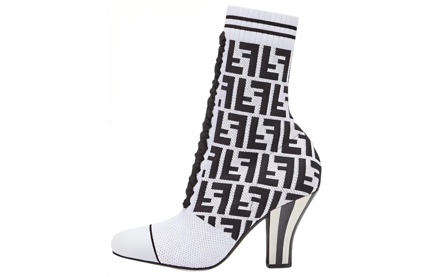 Ботильоны женские с логотипом FF, белые Fendi