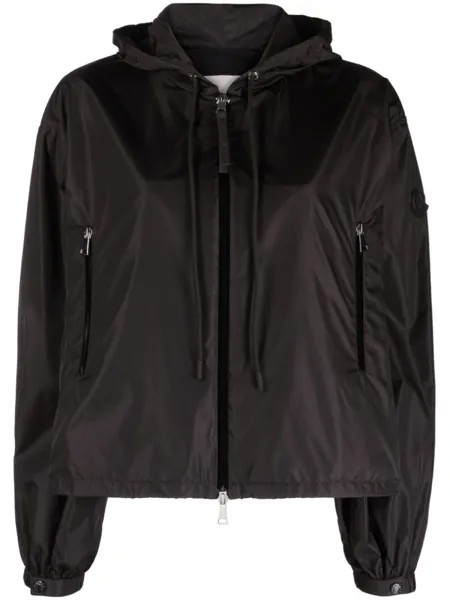 Moncler куртка Vernois с капюшоном и логотипом, черный