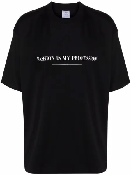 Футболка с надписью VETEMENTS, черный