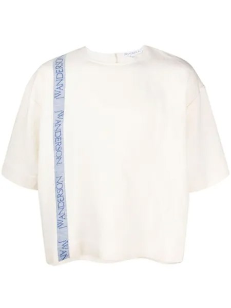 JW Anderson футболка с логотипом, нейтральный цвет