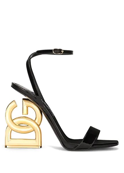 Черные женские кожаные сандалии Dolce&Gabbana