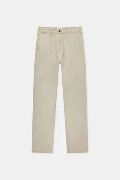 Джинсы  Pull&Bear Basic Carpenter, бежевый