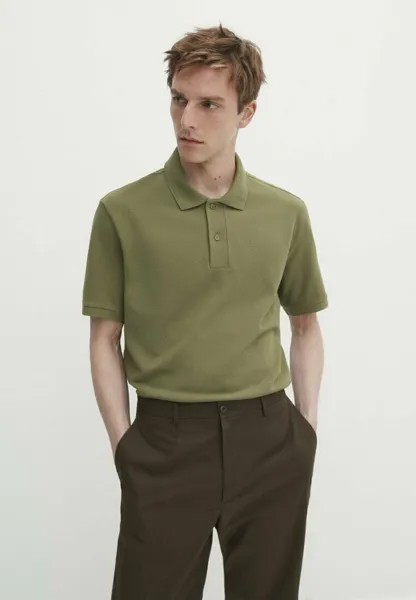Поло Microtextured Massimo Dutti, зеленый