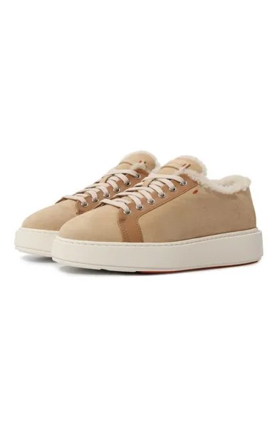 Замшевые кеды Santoni