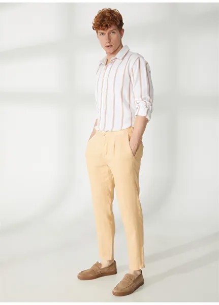 Оранжевые мужские брюки узкого кроя с нормальной талией и нормальными штанинами AT.P.CO