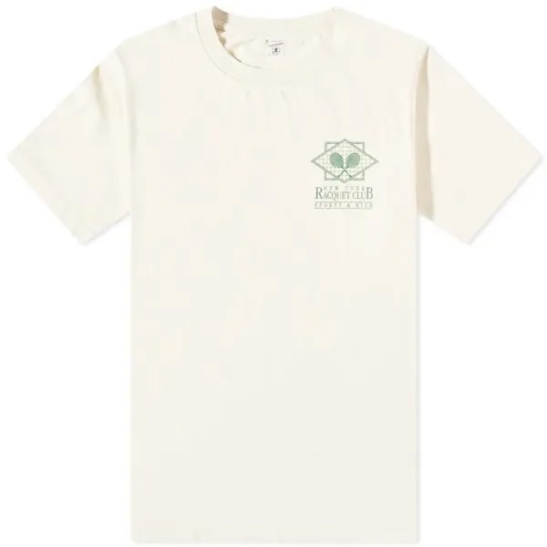 Футболка Sporty & Rich NY Racquet Club, светло-бежевый/зеленый