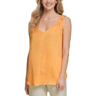 DKNY Женская оранжевая однотонная майка с эластичным ремешком, рубашка XXS BHFO 7629