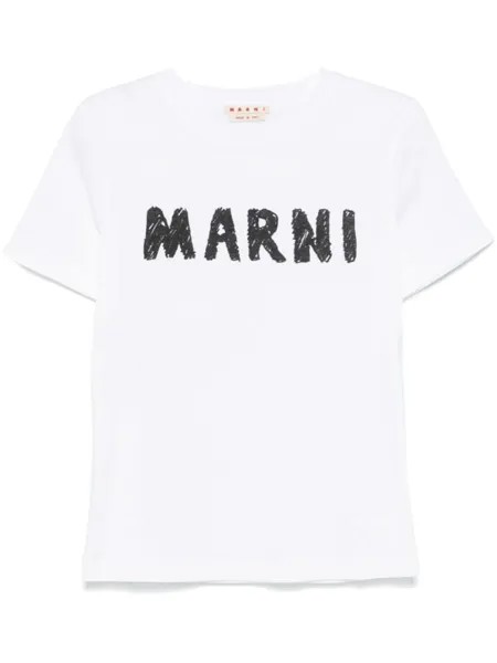 Marni футболка с логотипом, белый