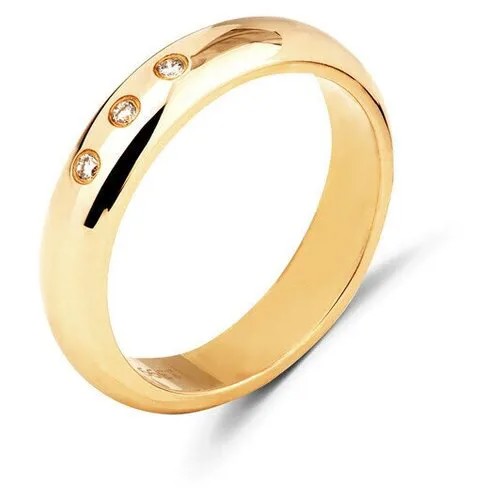 Русские самоцветы Обручальное кольцо из красного золота с бриллиантами 