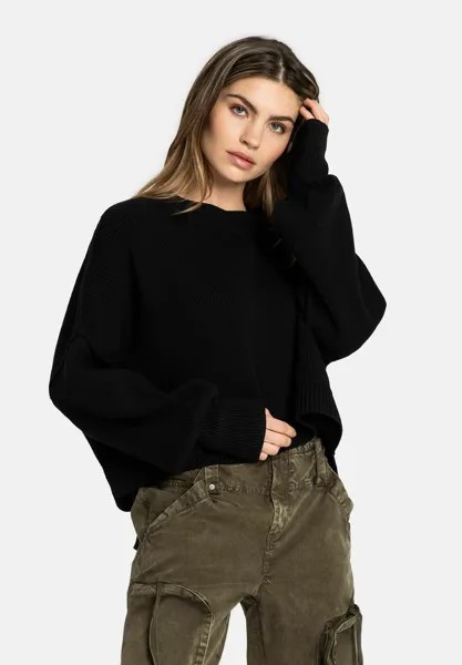 Вязаный свитер CROP EASY STREET Free People, черный