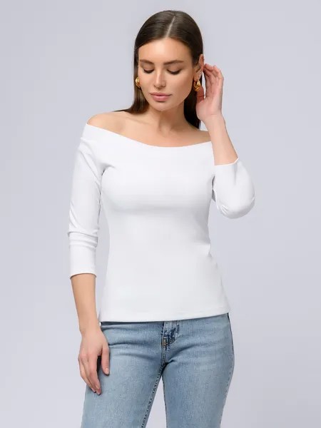 Лонгслив женский 1001dress 0102942 белый 42 RU