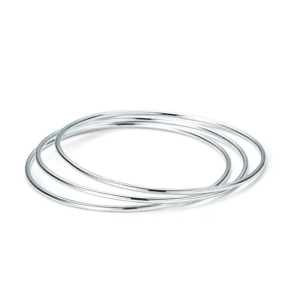 Женский серебряный браслет S999, серебряное ювелирное изделие, подарок, модный, однотонный, глянцевый, изящный браслет-кольцо