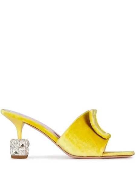 Roger Vivier туфли-мюли с кубическим каблуком 75 мм, желтый