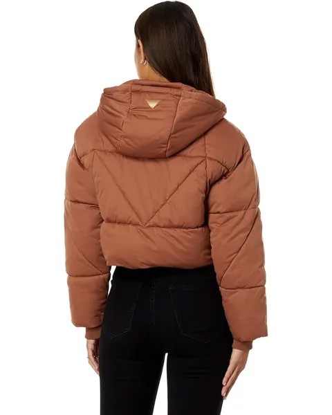 Пуховик Avec Les Filles Water-Resistant Knit Cropped Puffer, цвет Cedar