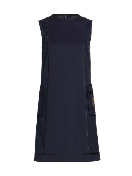Индивидуальное мини-платье с нашивкой-логотипом Moschino, синий