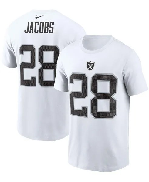 Мужская белая футболка josh jacobs las vegas raiders с именем и номером Nike, белый