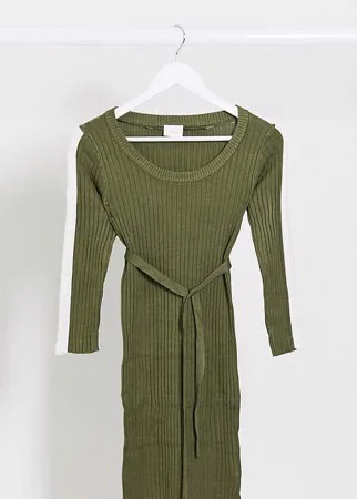 Платье-джемпер цвета хаки Mamalicious-Зеленый
