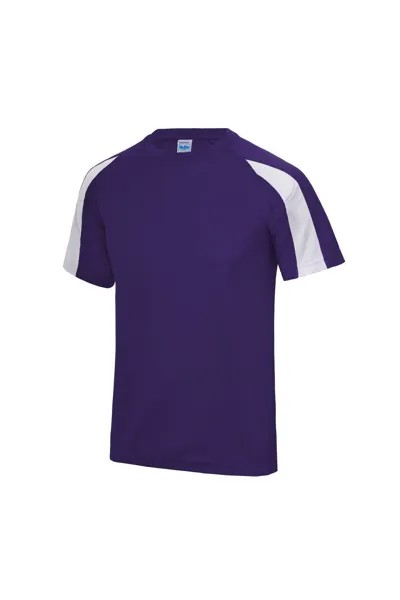 Простая спортивная футболка с контрастным принтом Just Cool, фиолетовый