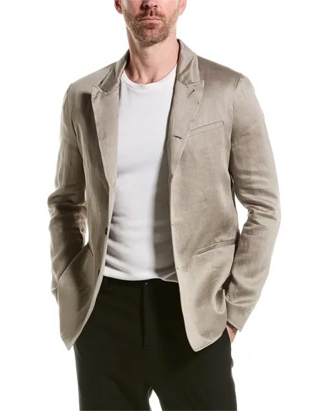 Льняная куртка узкого кроя John Varvatos, зеленый