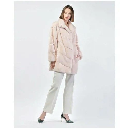 Пальто Vinicio Pajaro, норка, силуэт прямой, размер 42, розовый