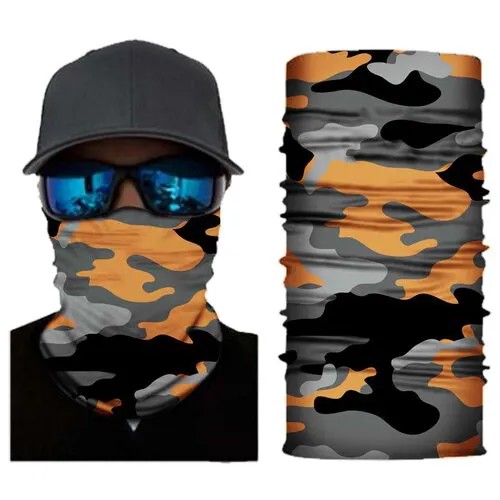 Бесшовная бандана-труба, камуфляж 9, оранжевый, camouflage GF 5570