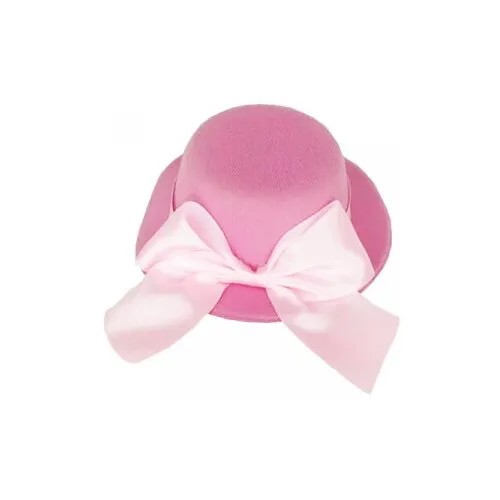 Шляпка цилиндр карнавальная с бантом на заколке, 13 см, цвет розовый