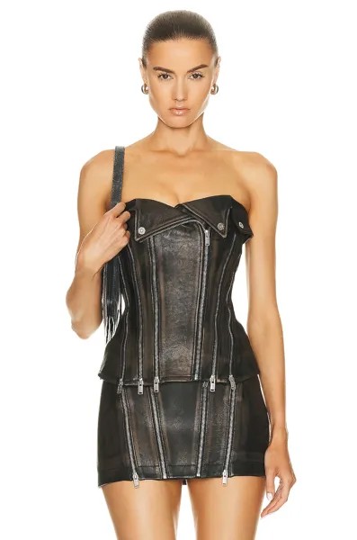 Топ Dion Lee Biker Zip Corset, цвет Burnished Black