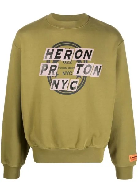 Толстовка с графичным принтом Heron Preston, зеленый