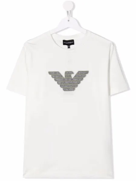 Emporio Armani Kids футболка с нашивкой-логотипом