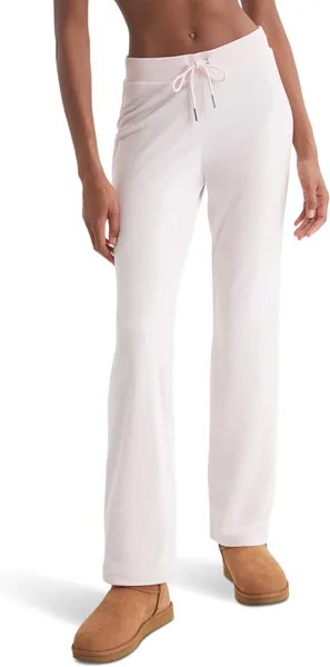 Велюровые брюки в рубчик на талии со шнурком Juicy Couture, цвет Soft Glow