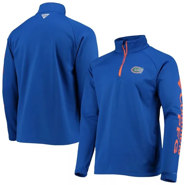 Мужская куртка Columbia Royal Florida Gators Terminal Tackle из флиса реглан с молнией на четверть, омни-оттенок