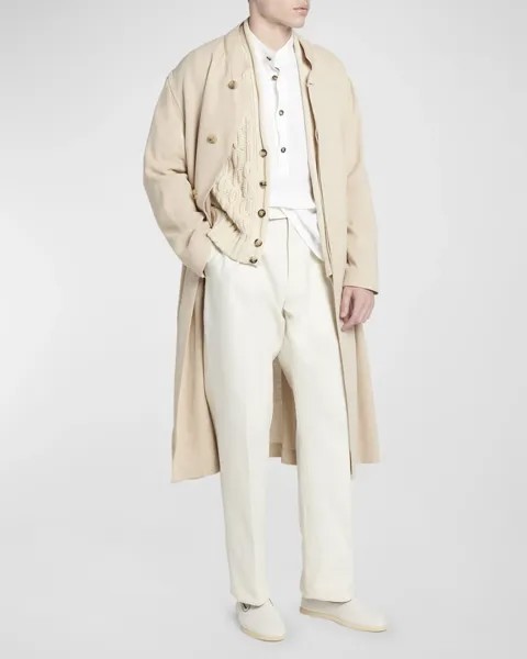 Мужской льняной тренч Edvin Loro Piana, цвет Dune Beige