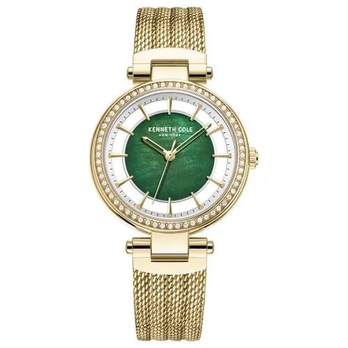 Наручные часы KENNETH COLE Transparency KCWLG2223003, зеленый, белый