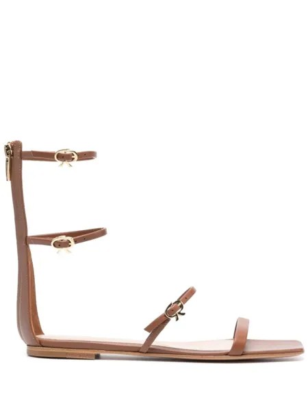 Gianvito Rossi сандалии Downtown на плоской подошве, коричневый