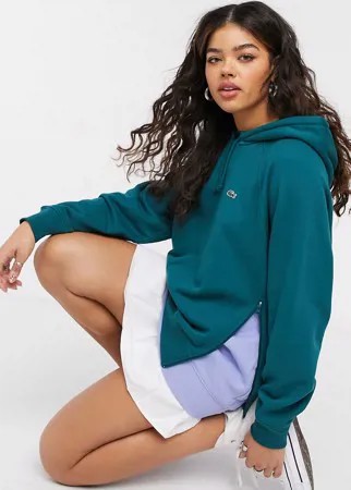 Худи зеленого цвета с ярусной отделкой Lacoste-Зеленый цвет