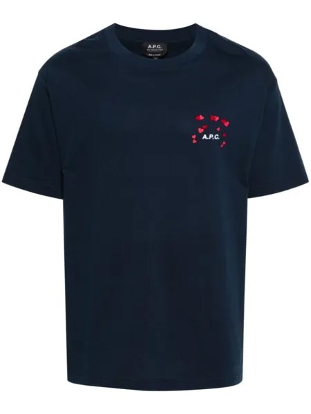 A.P.C. футболка с логотипом, синий
