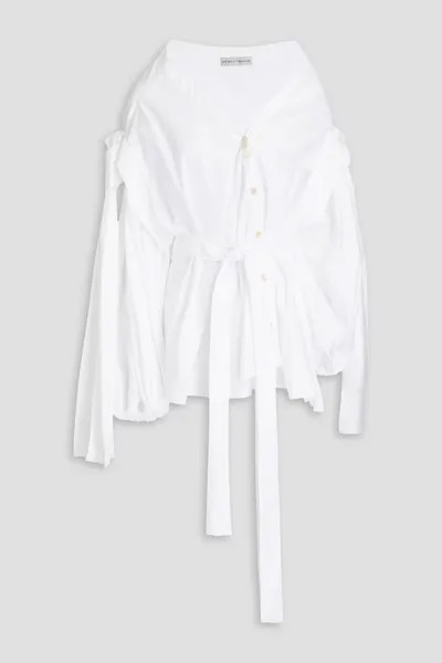 Блуза из хлопкового поплина с надежным узлом Palmer//Harding, белый