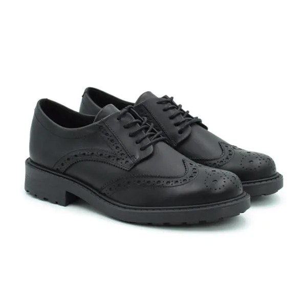 Женские оксфорды брогированные Clarks, черные
