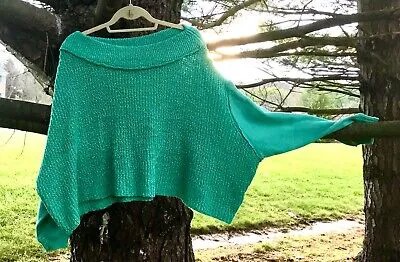 Свитер Free People Укороченный свитер с рукавами большого размера в рубчик зеленого цвета S НОВИНКА