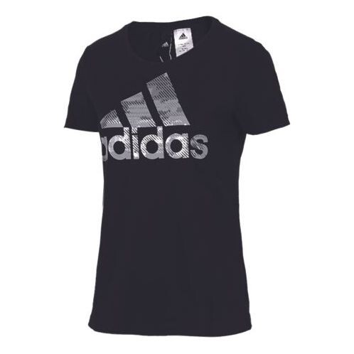 Футболка тренировочные с круглым вырезом и коротким рукавом Adidas, черный