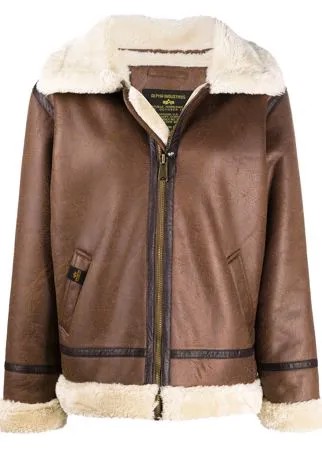 Alpha Industries куртка-бомбер из шерпы