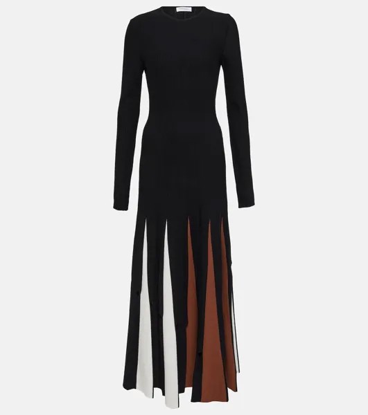 Плиссированное платье макси из натуральной шерсти Gabriela Hearst, черный