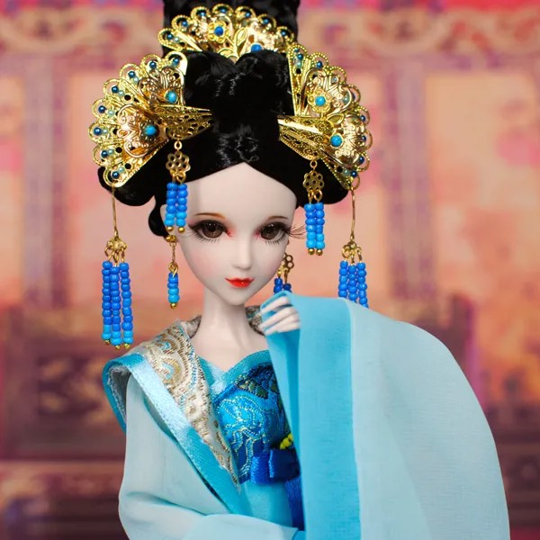 1/6 шарнирные куклы ручной работы в китайском стиле с длинными волосами и париком, модное платье, корона, макияж, 28 см, Высококачественная настоящая телесная игрушка принцессы для девочек