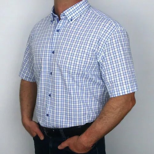 Рубашка Brostem, короткий рукав, размер S, голубой, белый