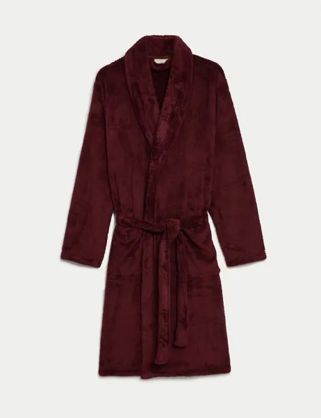 Флисовый супермягкий халат Marks & Spencer, бургундия