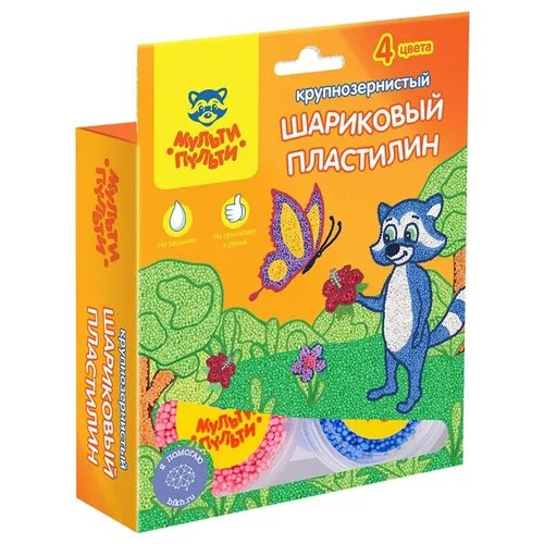 Шариковый пластилин Мульти-Пульти Енот в Перу 4 цвета (MF_10692)