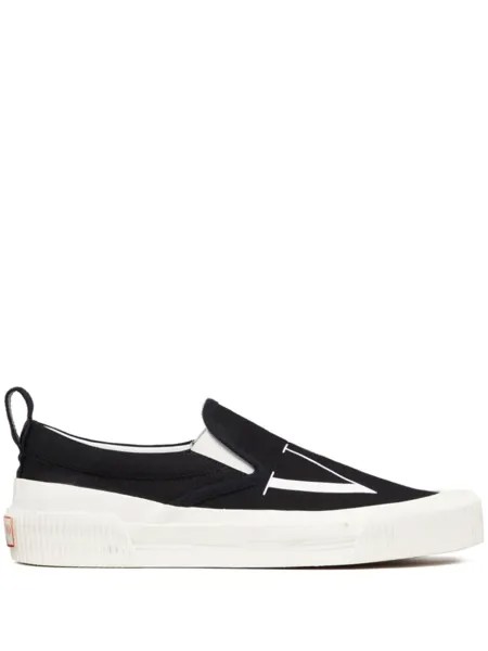 Valentino Garavani слипоны с логотипом VLTN, черный