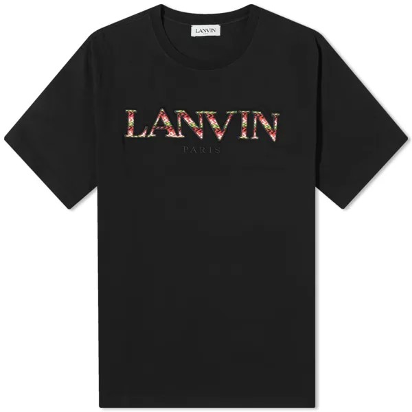 Футболка Lanvin с вышитым логотипом Curb, черный