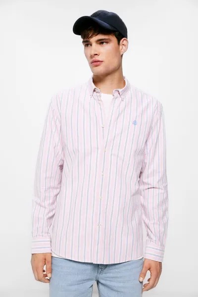 Полосатая оксфордская рубашка Springfield, розовый